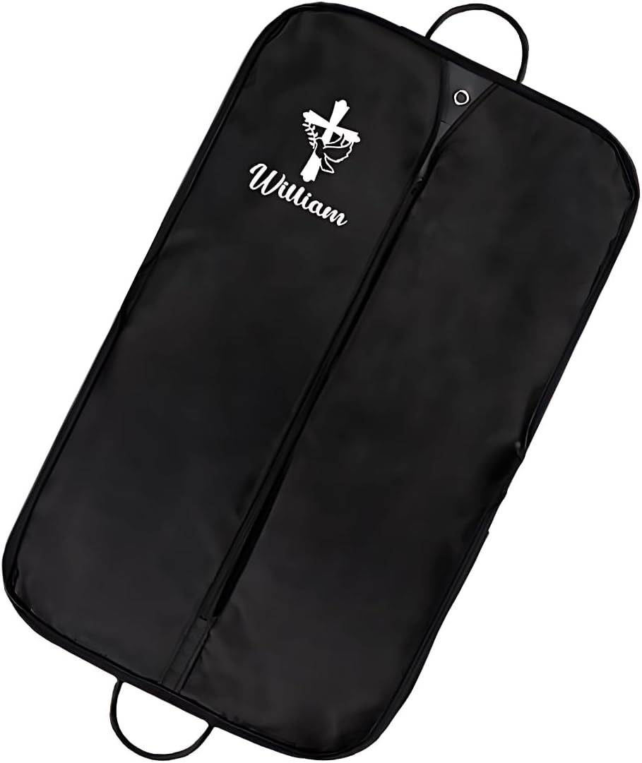 Custom Name Cross Clergy Robe Garment Bag Pastor Travel Garment Bag with Leather Handle Unique Pastor Gifts for Men Personalized Pastor Robe Carry Garment Bag for Travel Clergy Garment Bag