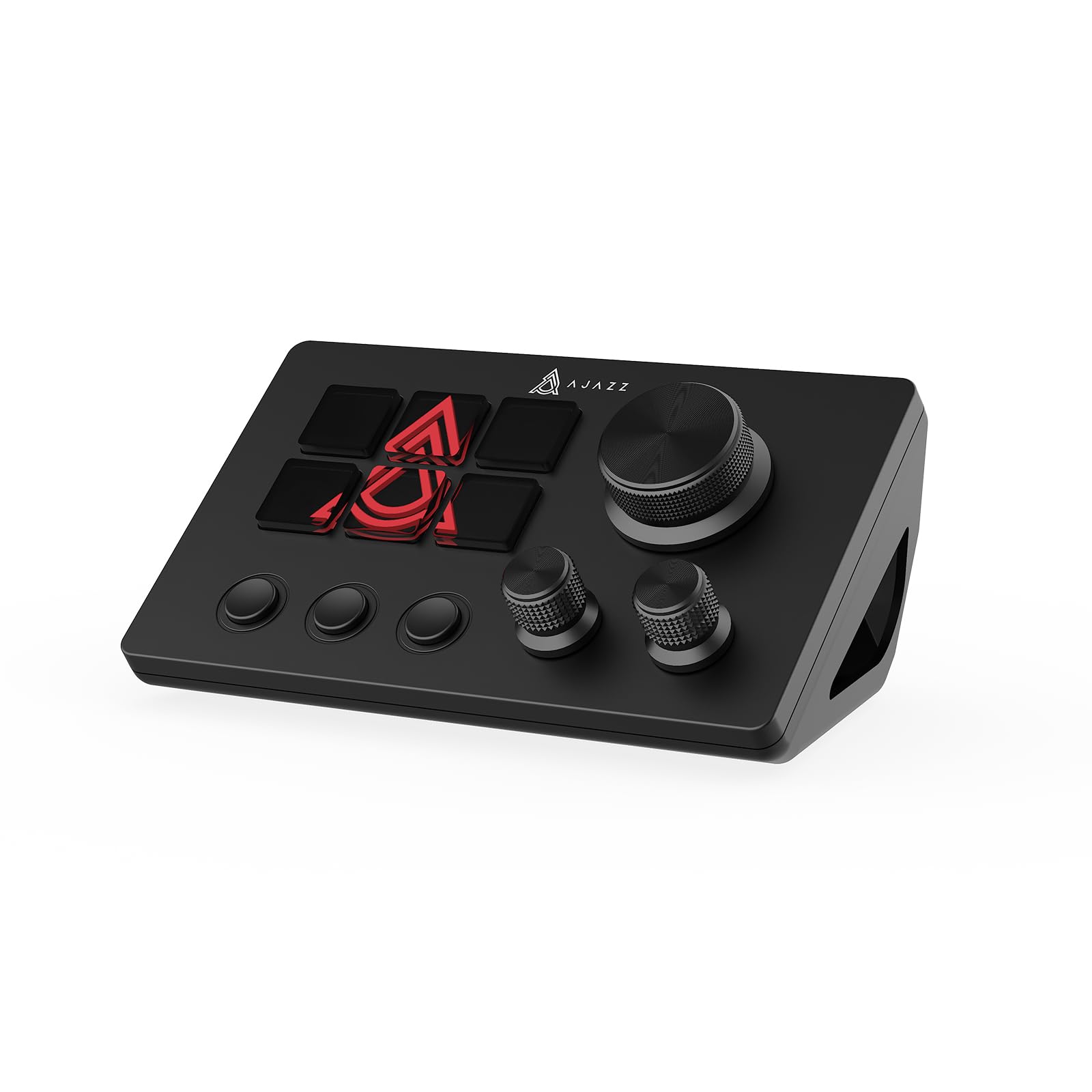 AJAZZ AKP03E - Tastiera macro cablata con controller di flusso, tastiera con collegamento da gioco con 6 tasti programmabili, tastiera visiva personalizzabile con interfaccia AI Pad USB per YouTube