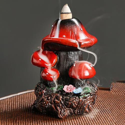 Encensoir à refoulement avec sculpture délicate de champignon d'art