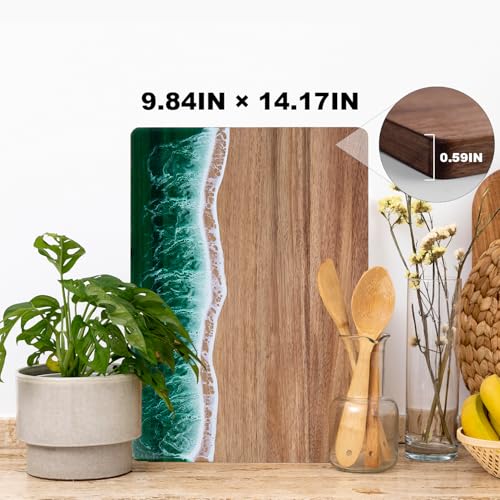 Tabla de cortar rectangular de resina verde miniatura 2
