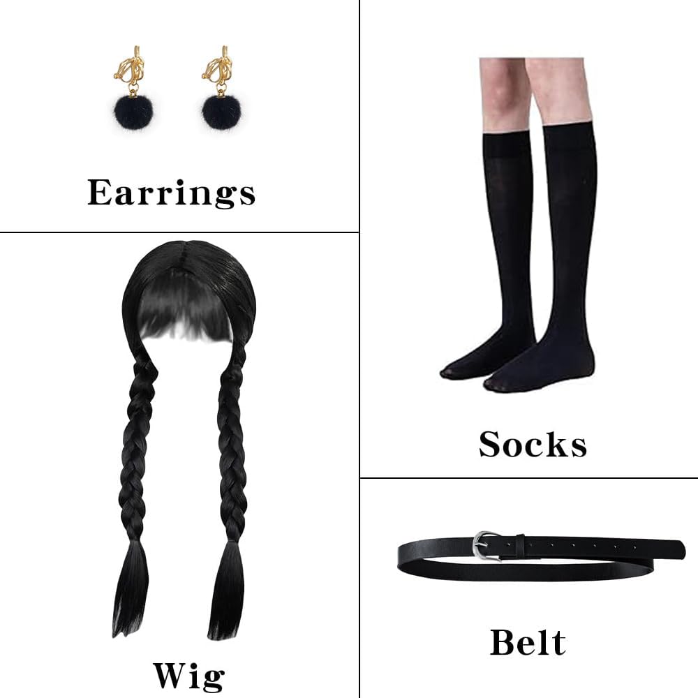 GMEDJVE Black Princess Costume Dress for Girls Kids Halloween Cosplay Costume Party Outfits with Accessories - Image 2