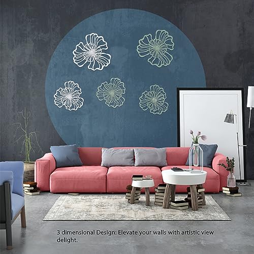 Décoration murale métal fleur 3D pour habiller un mur vide avec élégance - 5