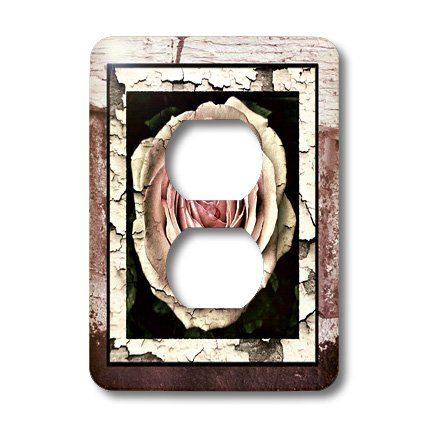 Image de rose couvercle de commutateur peinture pelée vintage 3dRose lsp