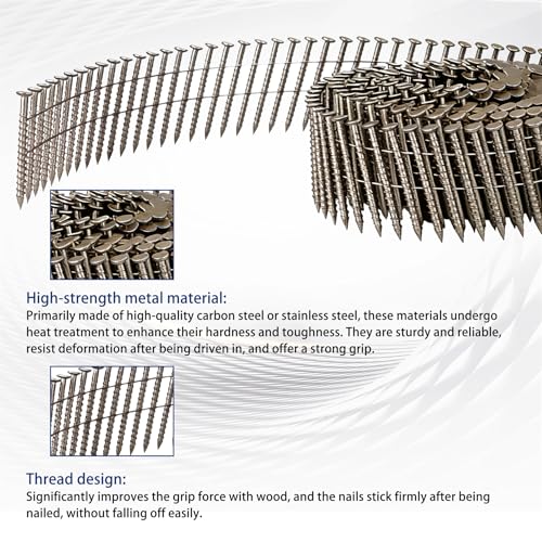 Image of waltyotur 2 * 0.09 In Stainless Steel Siding Nails, Coil Nails 3600 Pcs