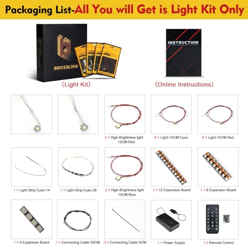 Image of BrickBling RC Version Light Compatible with Lego Project Hail Mary-No Model | 11389 Hail Mary Display Lighting Kit,Well-positioned Light Layout with Seamless Concealment