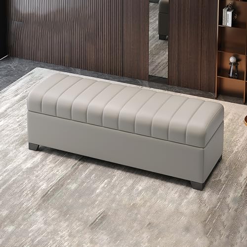 Pouf rembourré avec rangement en éponge haute résilience pour bout de lit