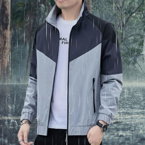Image of MIA FASHION Mens Water Rasistance Jacket for Light Rain Full Sleeves Zipper Jacket Inside Pocket for Bike Riders & Outdoor Activity