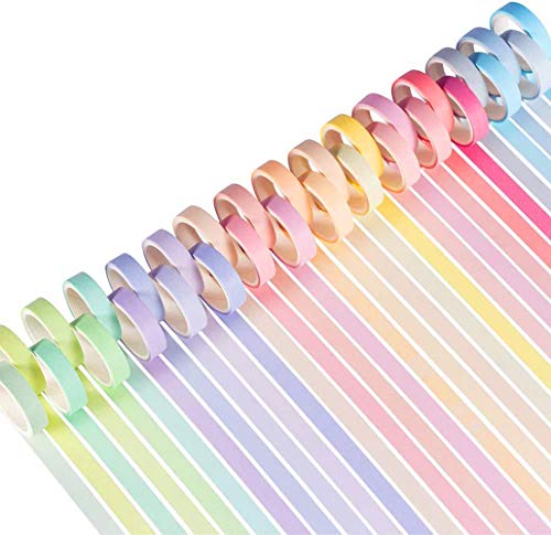 YUBX Ruban Adhésif Décoratif, 30 Rouleaux Masking Tape Pastel 10mm de Large, Japonais en Washi, Pour Journal et Artisanat (Macaron) – vue 2