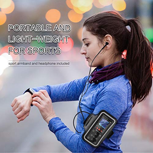 MP3 Player, 16GB MP3 Player with Bluetooth 4.2, Portable HiFi Lossless Sound MP3 Music Player with FM Radio Voice Recorder E-Book 2.4'' Screen, Expandable up to 128GB (Headphone, Armband Included)