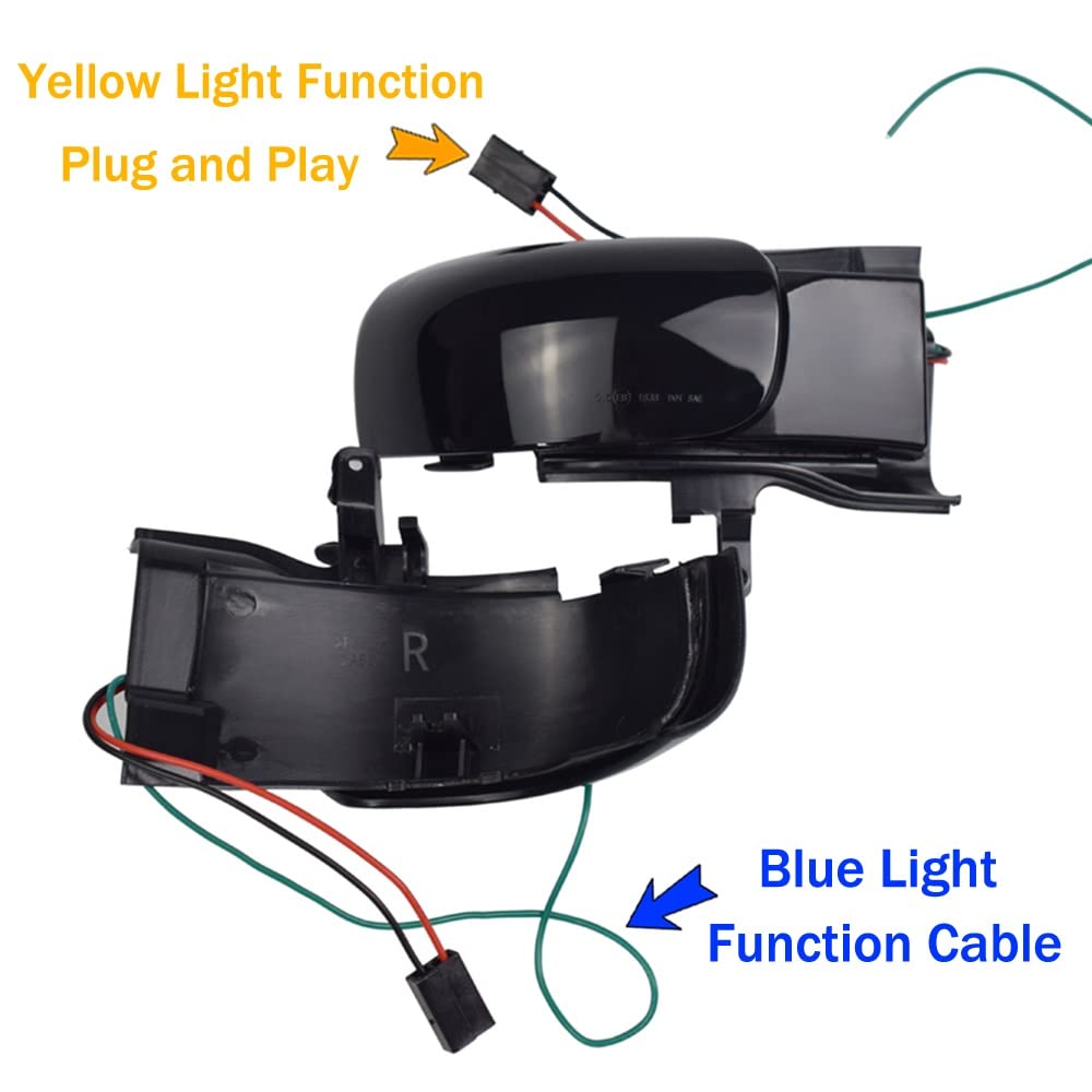 SYLTER Led Indicatori Direzione 2Pcs Car Dynamic LED Indicatore Di Direzione Specchietto Retrovisore Lampeggiante Per VW Per Touran 1T1 1T2 2003-2009(Blue-Yellow)