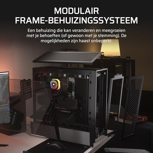 CORSAIR FRAME 4000D Modular Mid-Tower ATX PC Case – High Airflow, InfiniRail™ Fan Mounting System, Dual 360mm Radiator Support, ASUS BTF, MSI Project Zero, Gigabyte Project Stealth – Black