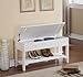 Roundhill Furniture Quality Solid Wood Shoe Bench with Storage, White