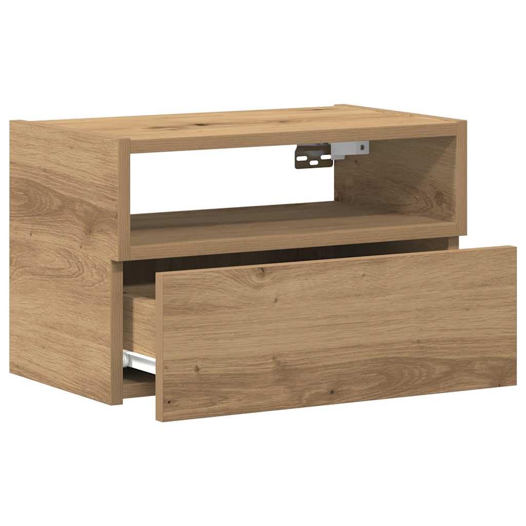 Générique Table de Chevet Murale chêne Artisanal 45x26x28,5 cm,Tables de Chevet,858612