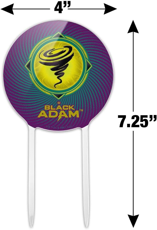 Acrylic Black Adam Cyclone Icon Cake Topper Party Decoration for Wedding