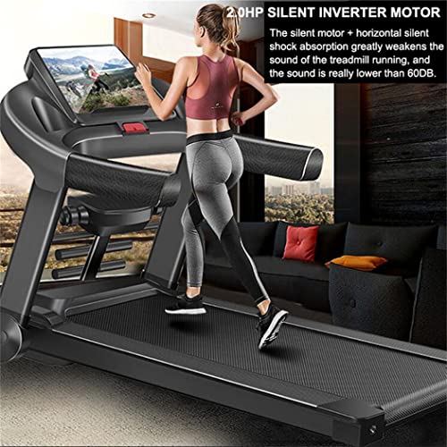 Image of Electric Folding Treadmill,Home Portable Walking Machine Under Desk Treadmills,with Led Touch Display and Blue Tooth Speaker,Compact Running Machine,T