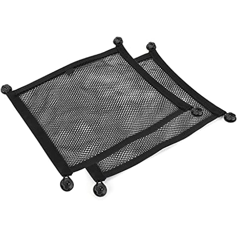 JOYTUTUS 2PCS Compact Storage Net, Universal Storage Net with 8 Adhesive Pads, 4 Screws, Multifunctional Luggage Net for Car, Boot, Motorhome, Boats, Home, 42 x 36 cm Cover