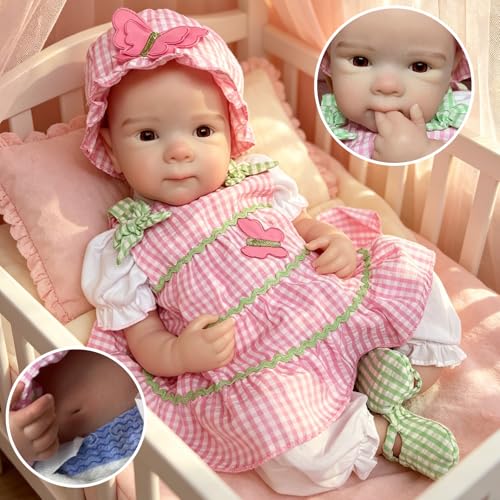 Muñeca bebé reborn silicona 18 pulgadas realista miniatura 4