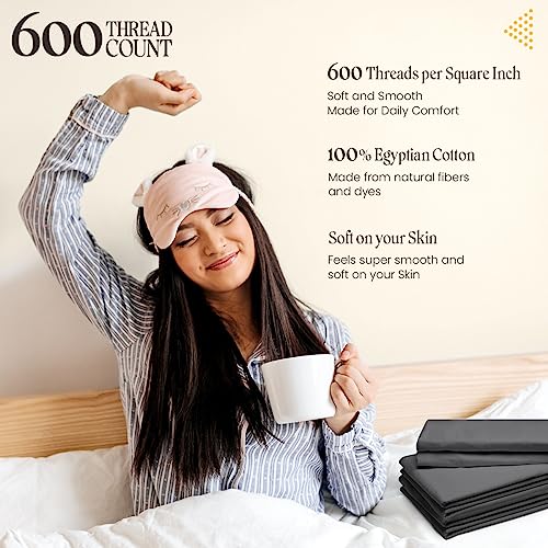 Sgi Bedding Rv King Sheets Luxury Soft 100% Egyptian Cotton -Classic Collection Bed Sheet Set For Rv King 72X80 Mattress Dark Gray Solid 600 Thread Count Deep Pocket... #TOP4