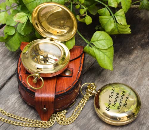 Brújula de latón grabada personalizada, regalo para San Valentín, Día del Padre y Día de la Madre miniatura 1