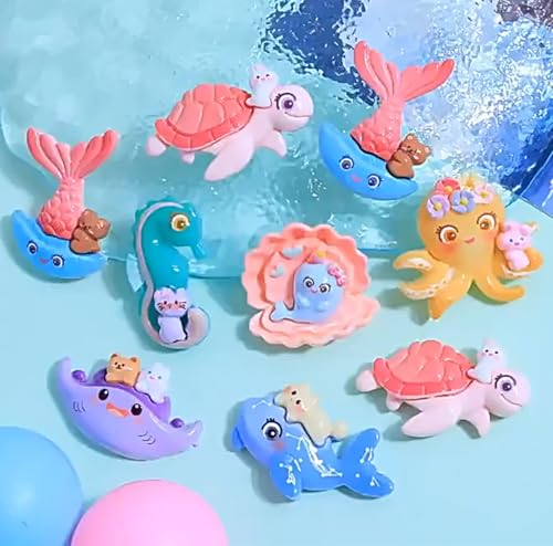 Image of 53pcs Mini Ocean Resin Animals Tiny Sea Animals Figurines Colorful Aquarium Ornaments Decorations for Fish Tank Potted Micro Fairy Garden(MiniAnimals-Ocean-53Pcs)
