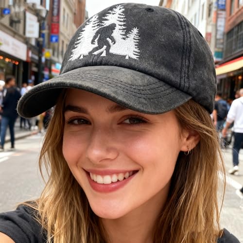 Gorra Bigfoot Bordada Ajustable Unisex Negra miniatura 4