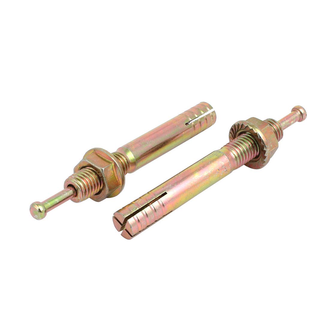 Aexit M12x90mm Zinc Fastener Plated Hammer Drive Anchor Expansion Bolt Fastener 5pcs Model:49as69qo27