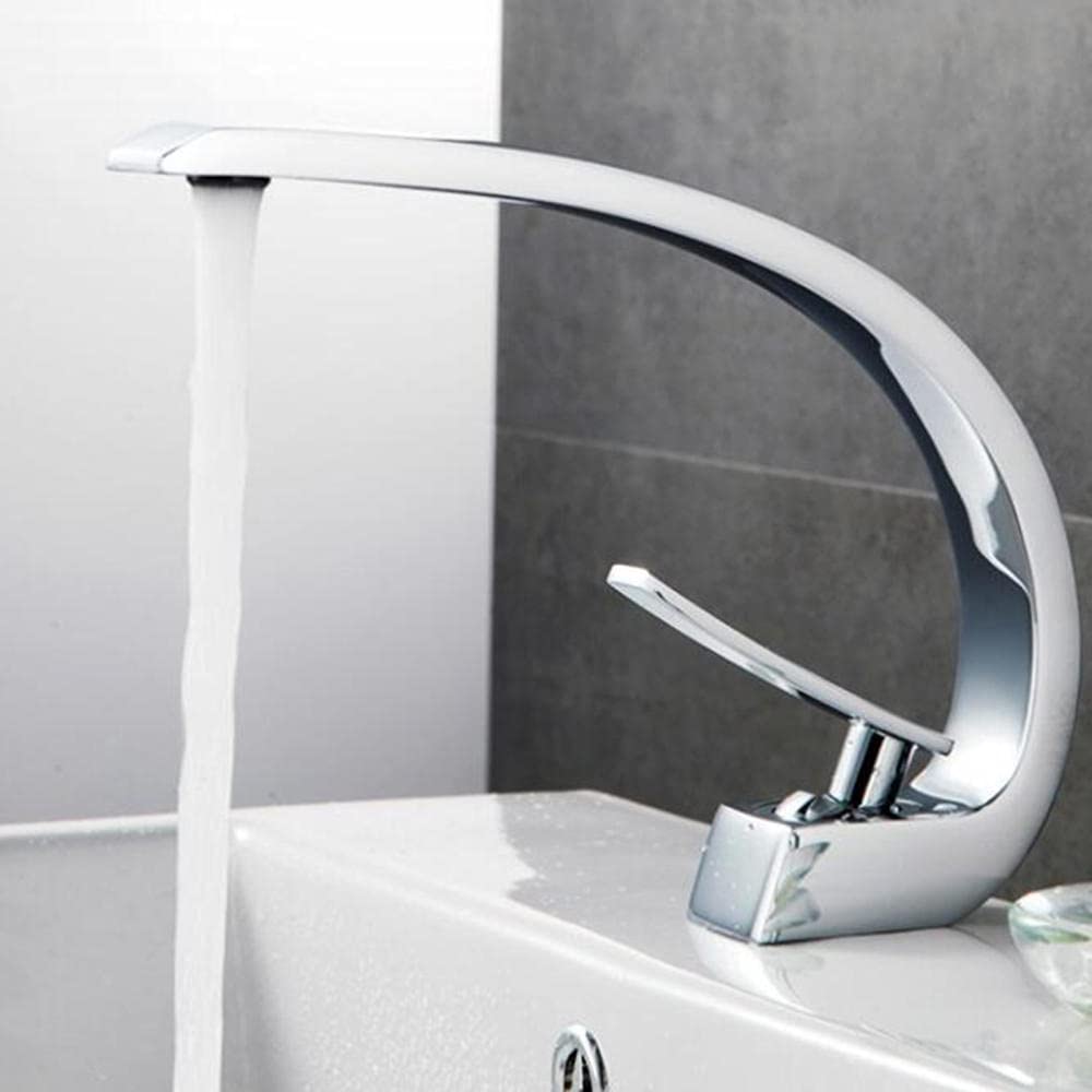 VDOQTLJT Bathroom Faucet Brass Hot and Cold Underground Basin Single Hole Faucet-Black(Cromo)