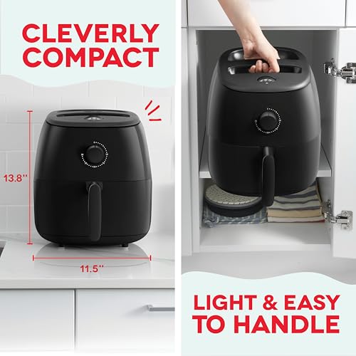 Image of Dash Tasti-Crisp Air Fryer - AirCrisp Technology - Compact Design with Adjustable Temperature Control - Nonstick Fry Basket & Auto Shut-Off Feature - 6 Quarts - Black