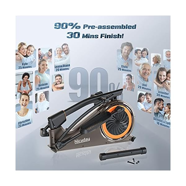 Niceday Elliptical Machine, Cross Trainer with Hyper-Quiet Magnetic Driving System, 16 Resistance Levels, 400LB Weight Limit