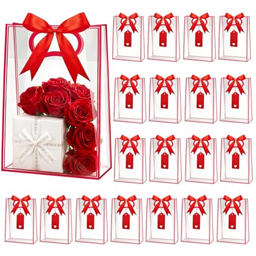Sacs cadeaux transparents solides avec poignées pour éviter les déchirures d'emballage