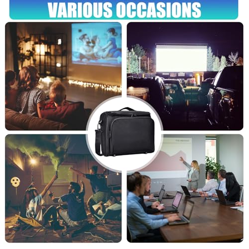 Funda portátil acolchada para proyector de tela Oxford, bolsa de almacenamiento con interior acolchado para transporte seguro, accesorios y viaje, ligera miniatura 4