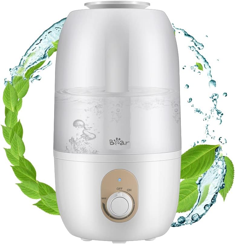 Bear 3L Cool Mist humidifier, Quiet Humidifier Auto Shut ，Adjustable Mist Output Water Tank for Baby Room Bedroom and Office