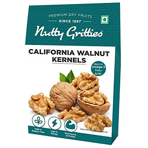 Image of Nutty Gritties California Walnut Kernels Without Shell Premium Pack, for Morning Consumption Dry Fruit, Omega-3 Rich 250g