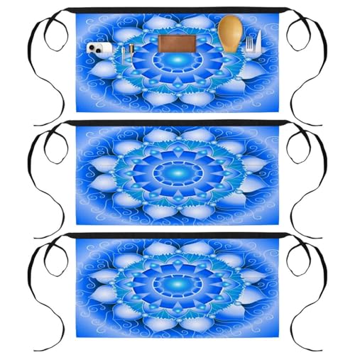 Demi-tablier pour cuisine et pâtisserie, lot de 3 tabliers courts de chef pour le nettoyage