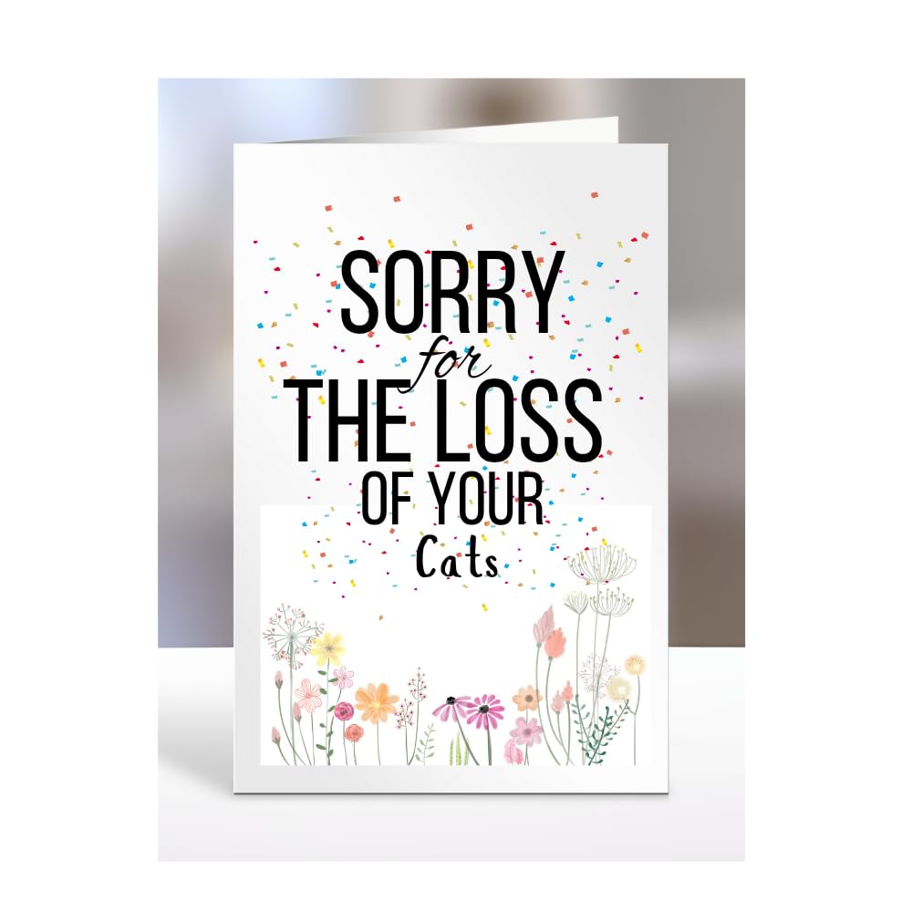 Sorry for your loss Cats card gifts, men, women, presents for Christmas, female, male, I am, I'm, so, Sympathy, Bereavement, Condolence, Funeral, A5-180_237 โ image 1