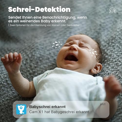 litokam Little elf Überwachungskamera 2 Stück, 2K Babyphone mit Kamera mit Bewegungserkennung, Nachtsicht, 2-Wege-Audio, WLAN Kamera Überwachung Innen für Hunde, Haustierkamera mit App, Alexa