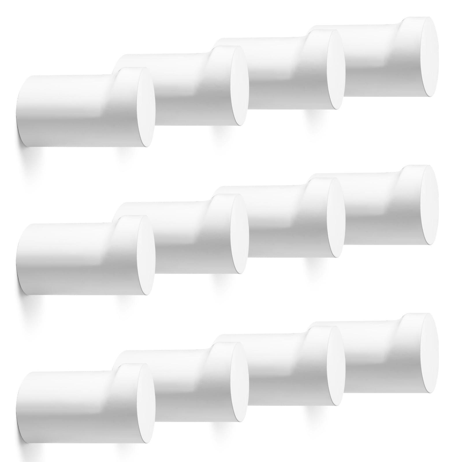 bsdonte Paquete de 12 ganchos de pared de madera (blanco)