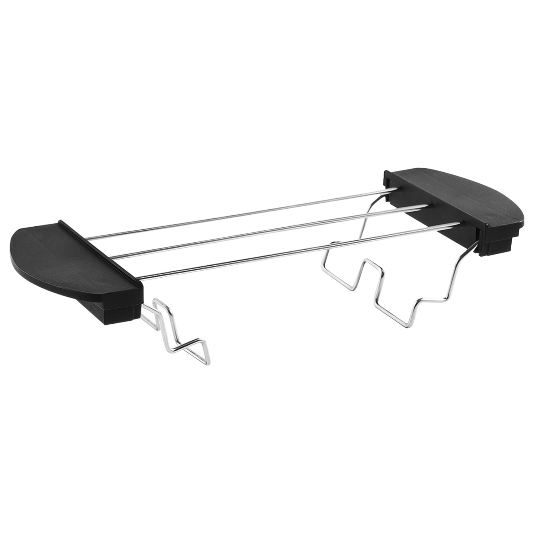 Peosaard Black Toast Holder Rack, Toaster Warming Rack Stainless Steel Toast Foldable Holder With Handle Anti-Scald Racks For 2 Slice Toaster, Stainless Steel