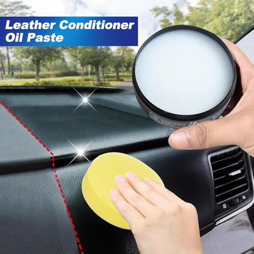 Image of JICOOT Leather Care Cleaning Paste & Conditioner Kit, Automotive Interior Leather Cleaning Cream, Multifunctional Leather Cleaning Cream for Furniture, Footwear, Purses & Bags, Car interiors & Bikes
