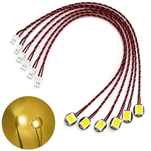 Joycabin 6 Stück LED-Dot-Lights Beleuchtung Set 30CM Backsteine licht LED Leuchtsteine Bausteinteile Set Spielzeug Kompatibel mit Allen Großen Marken von Bausteinen (Warmweiß)