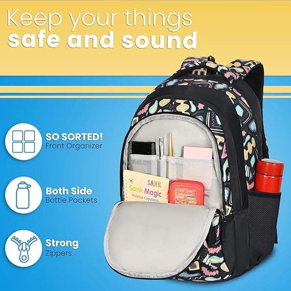 Image of BEAUTY GIRLS BY HOTSHOT FLORAL 1594|SCHOOL BAG|TUTION BAG|COLLEGE BACKPACK|LARGE SIZE|WATER RESISTANT|19 INCH|FOR GIRLS & WOMEN|36 LITERS BACKPACK