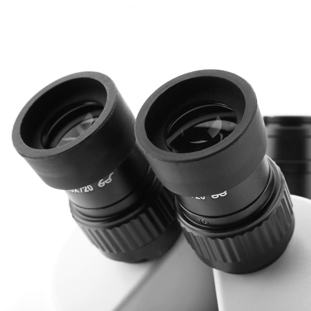 Microscopio stereo trinoculare 3.5X-90X Zoom Oculari WF10X/20mm 100-240 V Microscopio professionale per adulti(bianca)