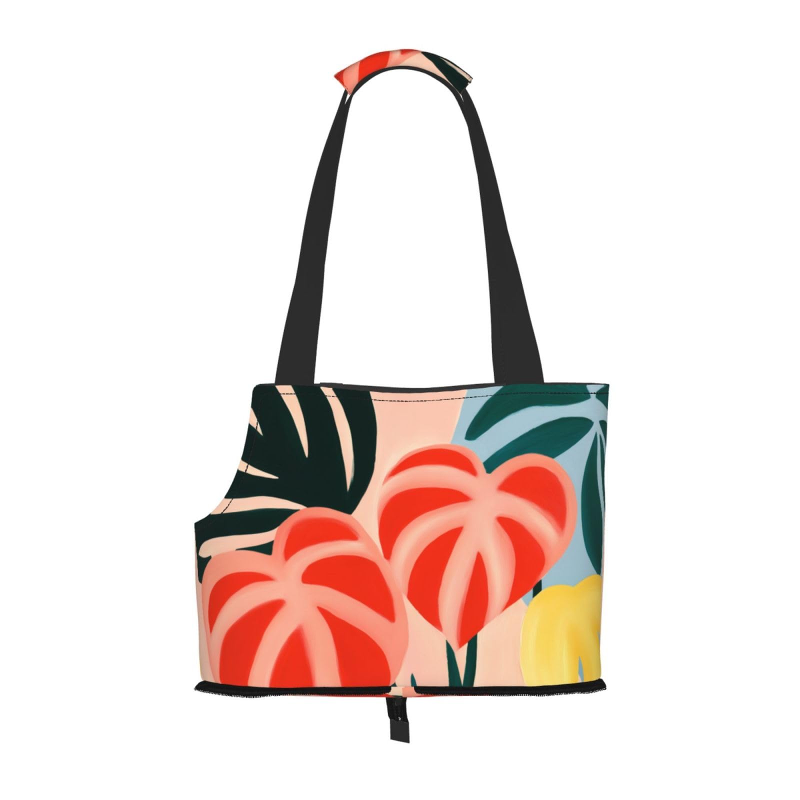 Tropical Plants Boho Vintage Pet Sling Carrier for Small Dog Cats Puppy Portable Tote Bag Pouch for Outdoor Travel Hiking