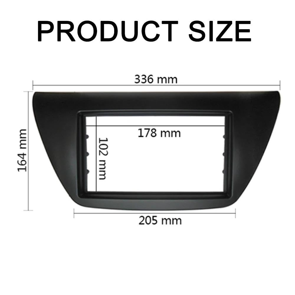 Auto Radio Blende 7-Zoll-Doppel-DIN-Radio-Panel 2006 Für Lancer IX Aftermarkets Stereo-Dash-Kit DVD-Rahmen + Mittlere AC-Bedienblende(Black)