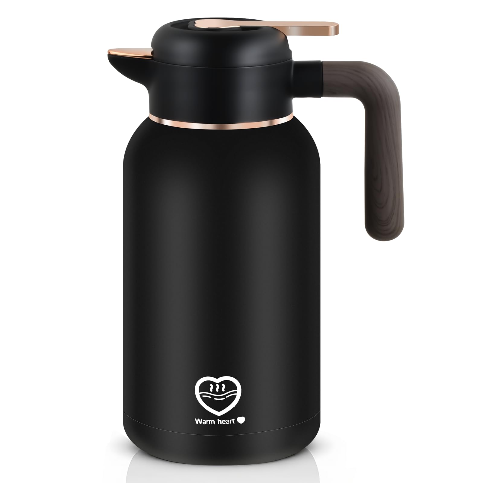 2L Thermoskanne, Kaffeekanne, 24h Heiß, 304 Edelstahl, Ergonomischer Griff, Kaffeekanne Thermo, Isolierkanne Ideal für Kaffee oder Teekanne