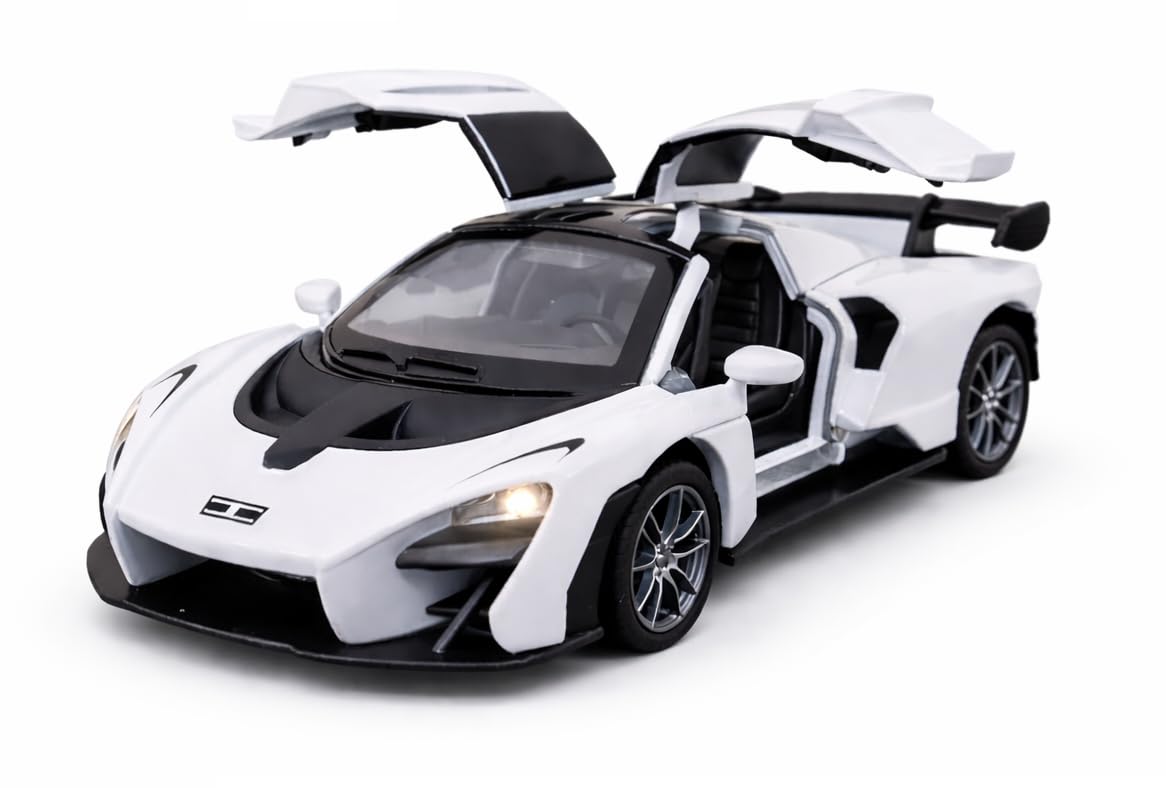 TEC TAVAKKAL 1:36 Scale Diecast Metal Toy Car with Openable Doors, Pull-Back Action, LED Lights & Music – Premium Mini Sports Car Model for Kids & Collectors (Mclaren Senna Red) — Amazon image 11