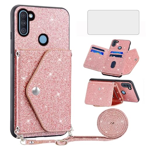 Coque pour A11 Asuwish or rose accessoire chic idéal pour vos déplacements quotidiens