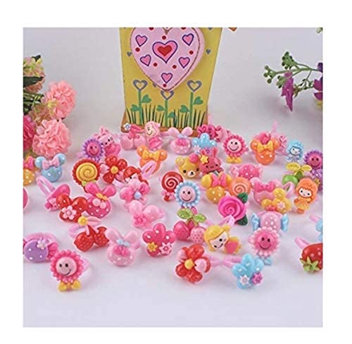 Glamifirsto Kids Girls Cartoon Pretend Play Toy Fancy 36 Finger Ring for Birthday Gifts Comes in Pink Heart Shape Box Suitable for Age 2-10 yrs(Multi Color)… 3