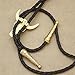 RechicGu Polish Golden Western Texas Longhorn Buffalo Steer Cow Skull Leather Rodeo Bolo Tie Necktie