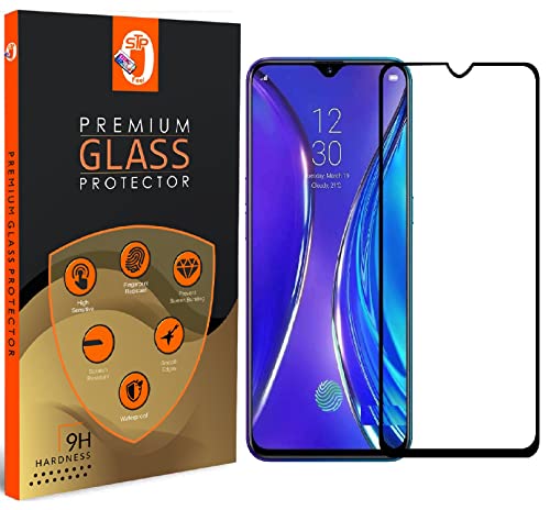 Image of STP FEEL� Glass Screen Protector Designed For Realme X2 (6.4 inch) [Edge to Edge Coverage] HD Clear, Bubble-Free, Anti-Scratch Full Protection Durable Tempered Glass - Black, Pack of 1